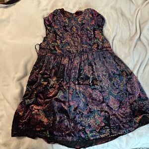 Free People Floral Dress in Purple and Black